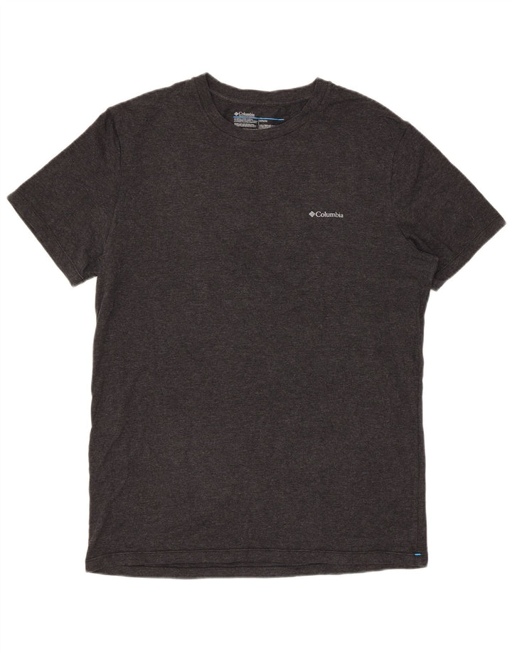 Tricou obișnuit Columbia cu mânecă scurtă pentru bărbați, top mediu, gri bumbac cu pete