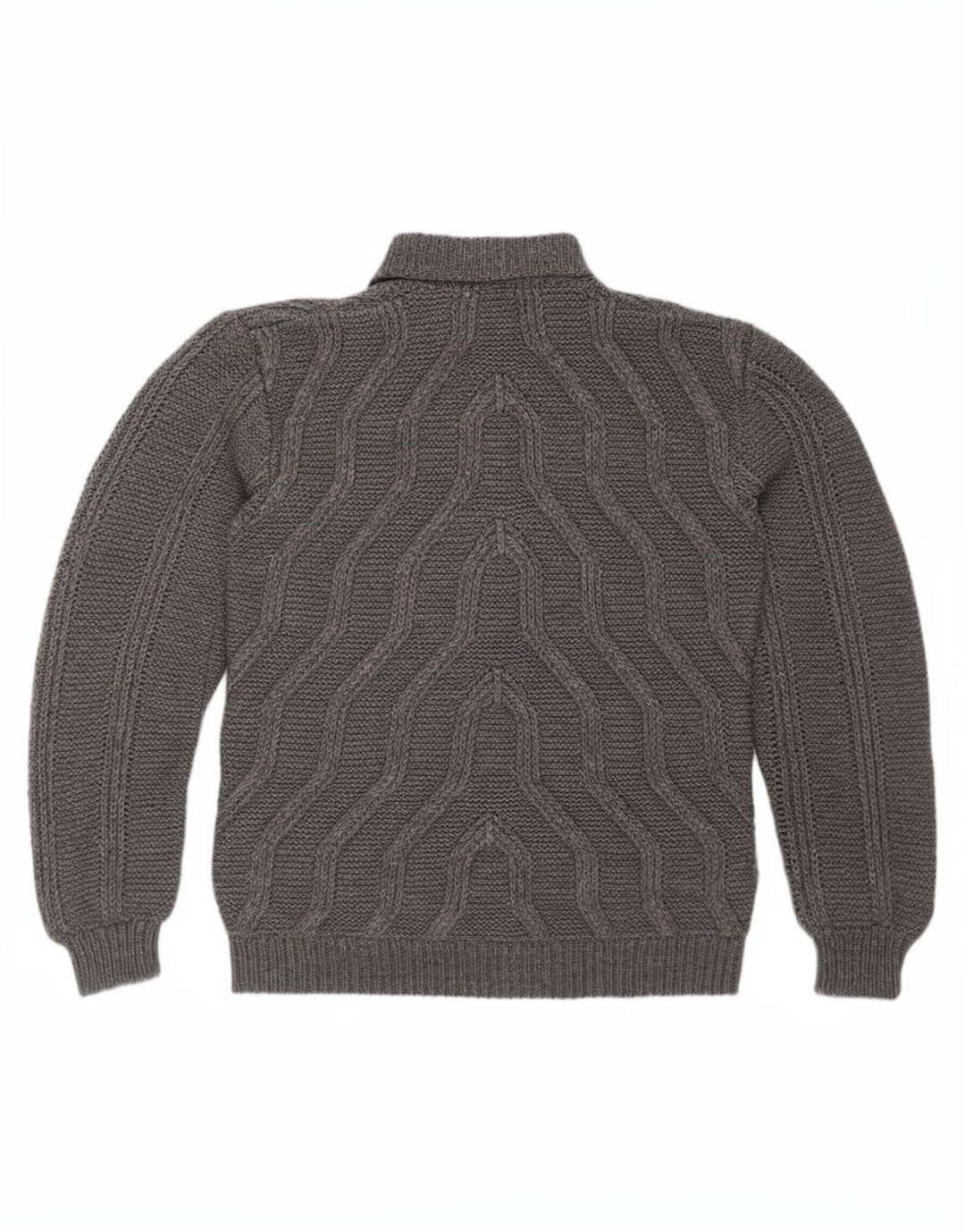 Pulover vintage pentru bărbați cu gât țestoasă, gri mediu geometric