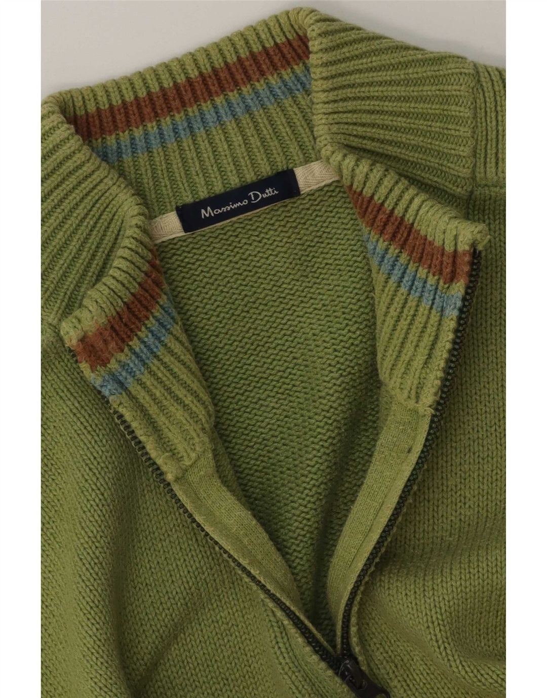 Pulover Massimo Dutti pentru bărbați, cu fermoar și gât, verde mare