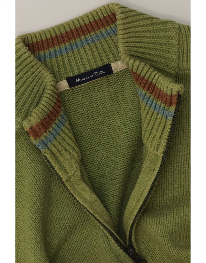 Pulover Massimo Dutti pentru bărbați, cu fermoar și gât, verde mare