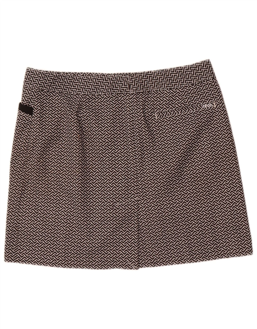 Fusta mini Golf Izod pentru femei US 8 Medium W32 Poliester geometric negru