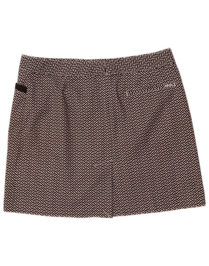 Fusta mini Golf Izod pentru femei US 8 Medium W32 Poliester geometric negru