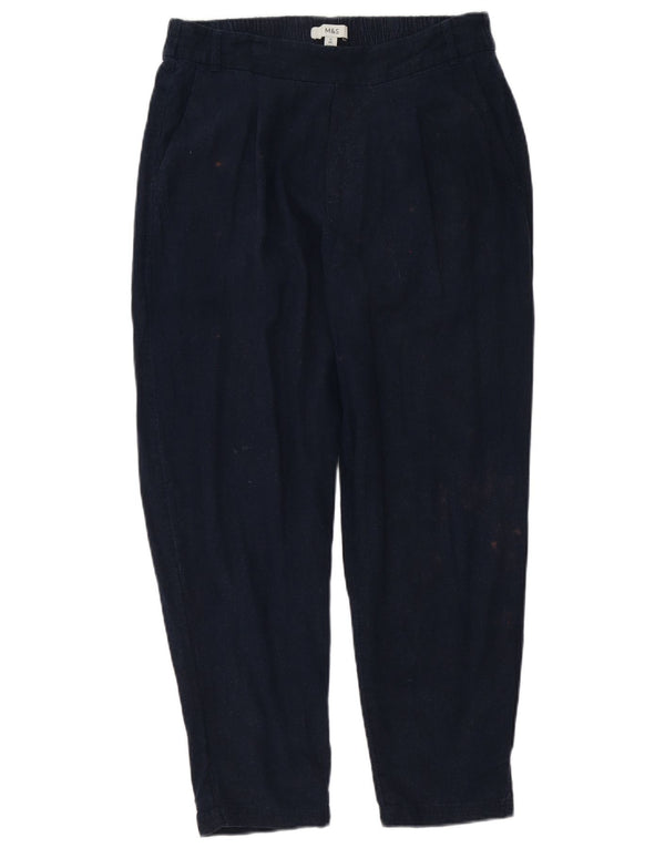 Pantaloni chino cu talie înaltă pentru femei Marks & Spencer UK 12 Medium W32 L27 bleumarin
