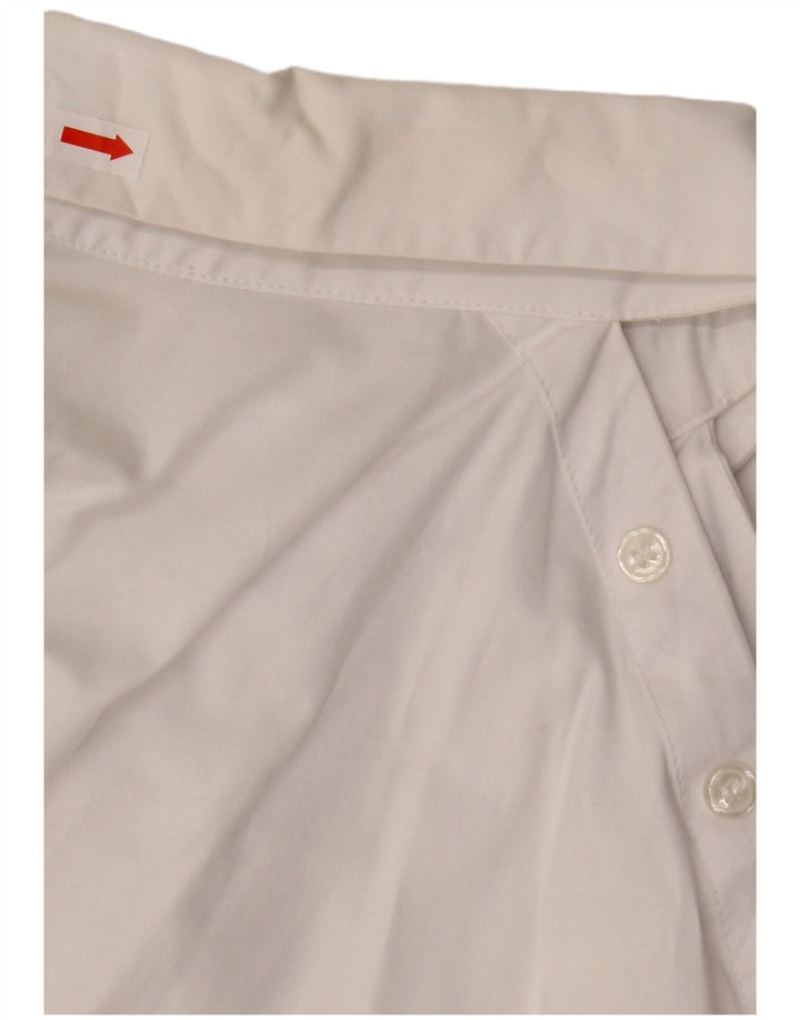 Bluză cămașă oversize pentru femei Zara UK 10 Bumbac alb mic