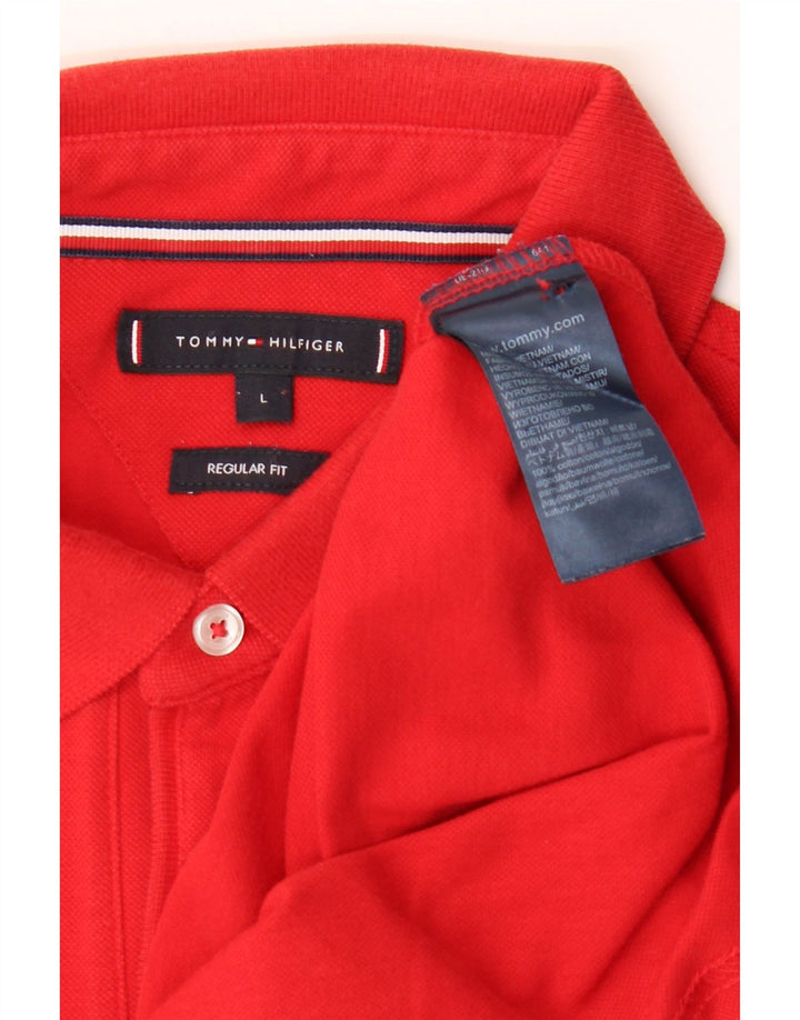 Tricou polo Tommy Hilfiger pentru bărbați, cu croiala normală, mare, roșu, bumbac