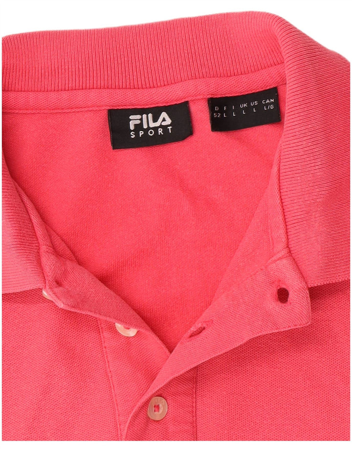 Tricou polo Fila pentru bărbați, mare, roz, bumbac