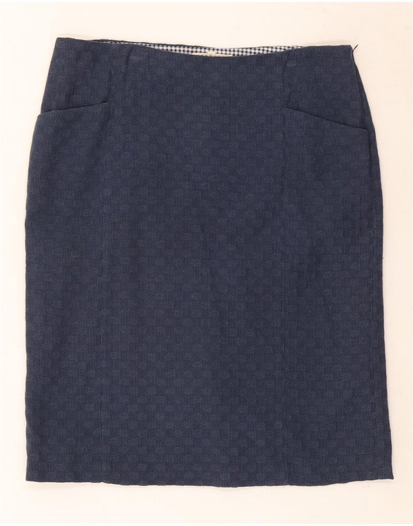 Fusta dreaptă pentru femei White Stuff UK 12 Medium W32 Bleumarin Geometric