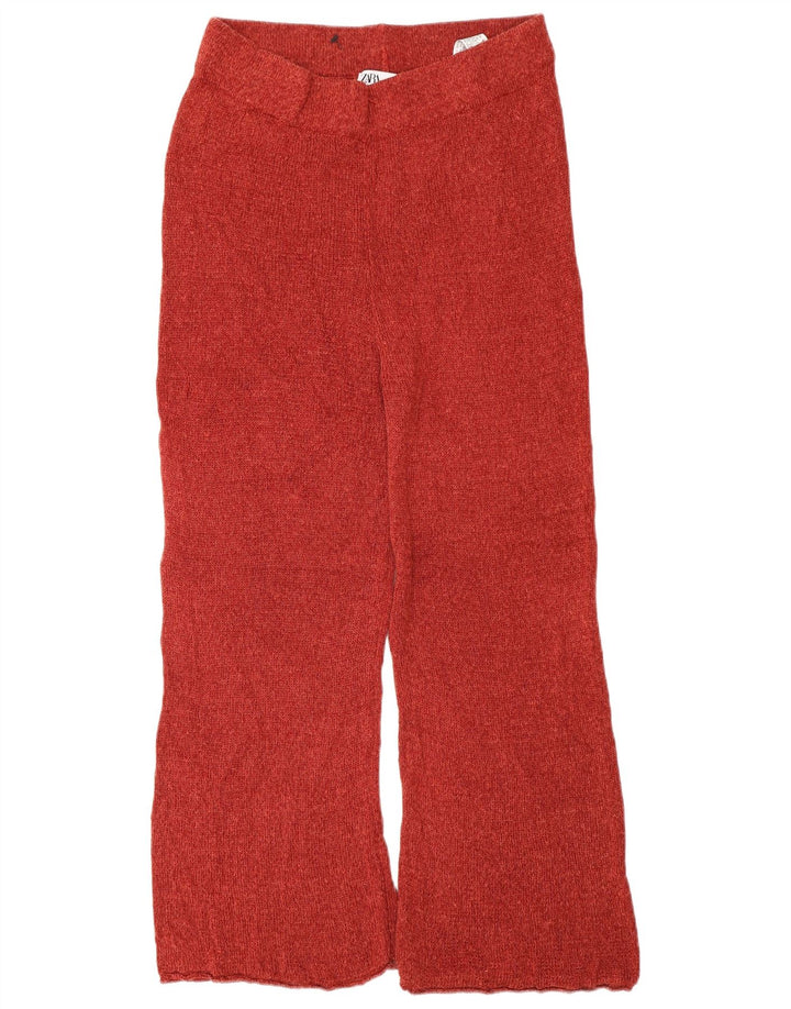 Pantaloni tăiați din tricot pentru femei Zara Mediu L28 L24 In roșu