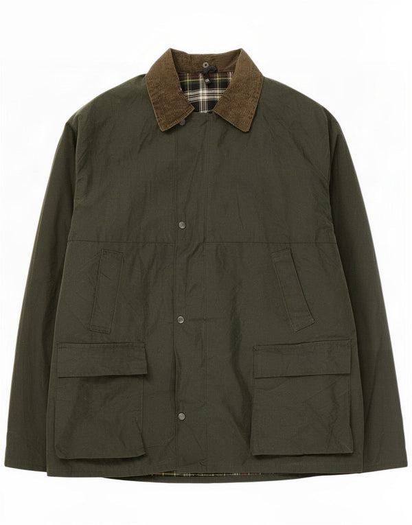 Jachetă Vintage pentru bărbați din bumbac cerat UK 46 3XL Verde