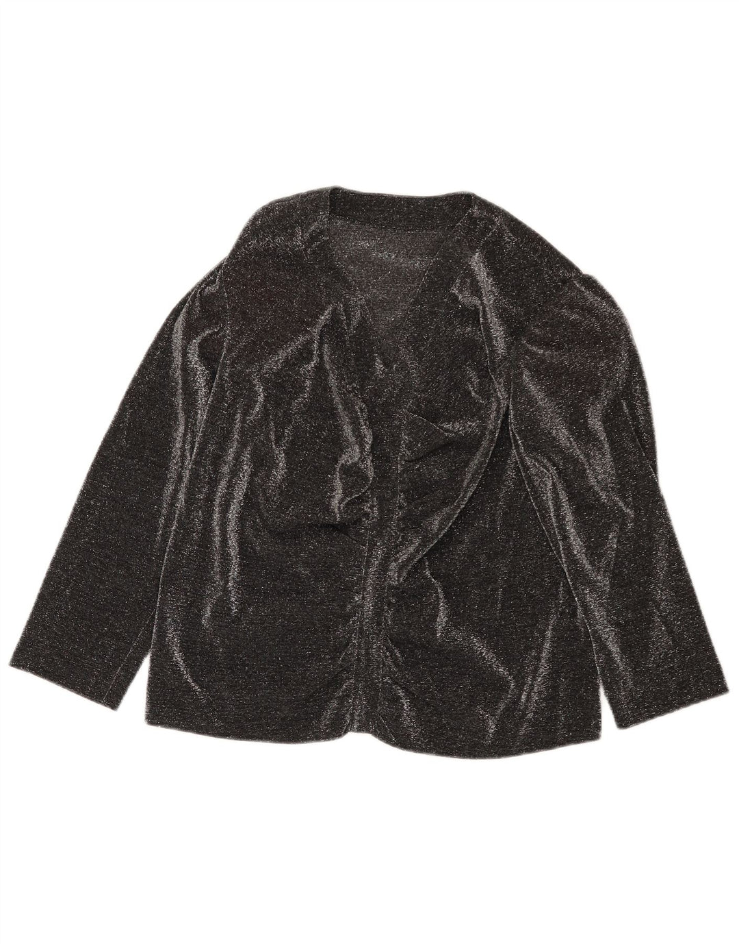 Bluză vintage cu mâneci 3/4 pentru femei UK 16 Large Black