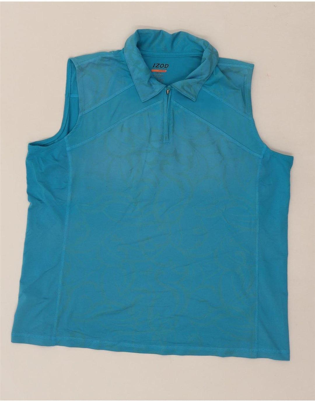 IZOD Womens Sleeveless Polo Shirt UK 18 XL Blue Polyester Vintage Izod and Second-Hand Izod from Messina Hembry 