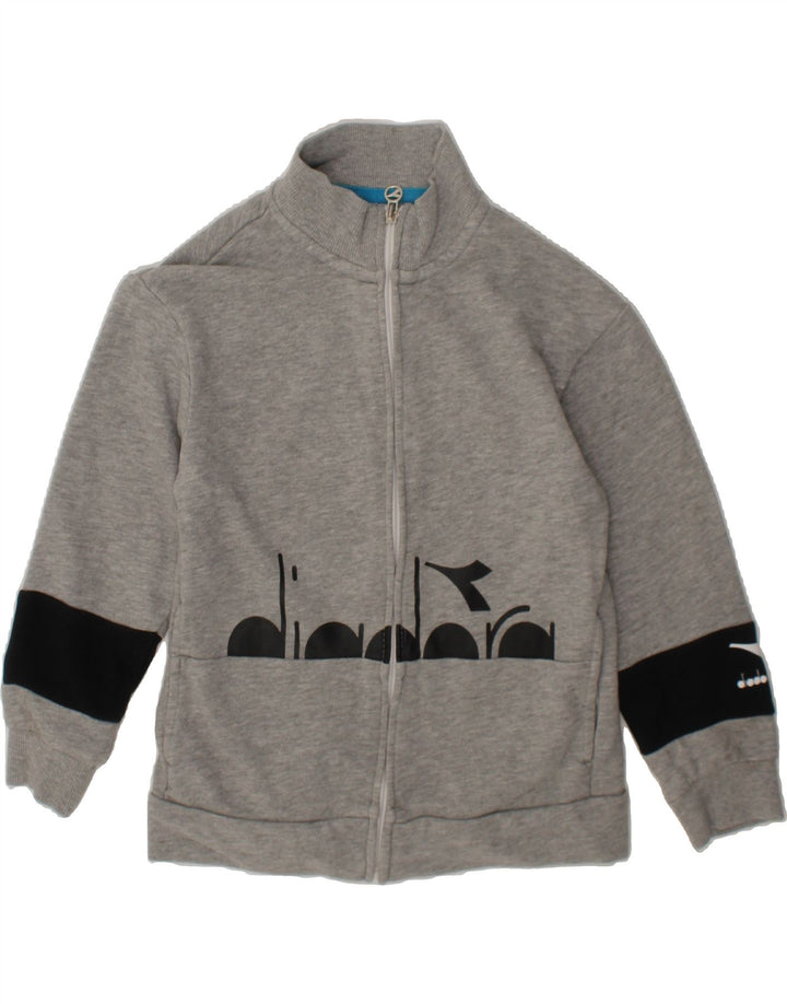 DIADORA Boys Tracksuit Top Jacket 5-6 Years Small  Grey Colourblock Vintage Diadora and Second-Hand Diadora from Messina Hembry 