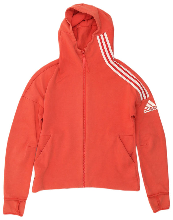 Pulover Adidas pentru damă, cu fermoar, din bumbac roșu mare, UK 16/18