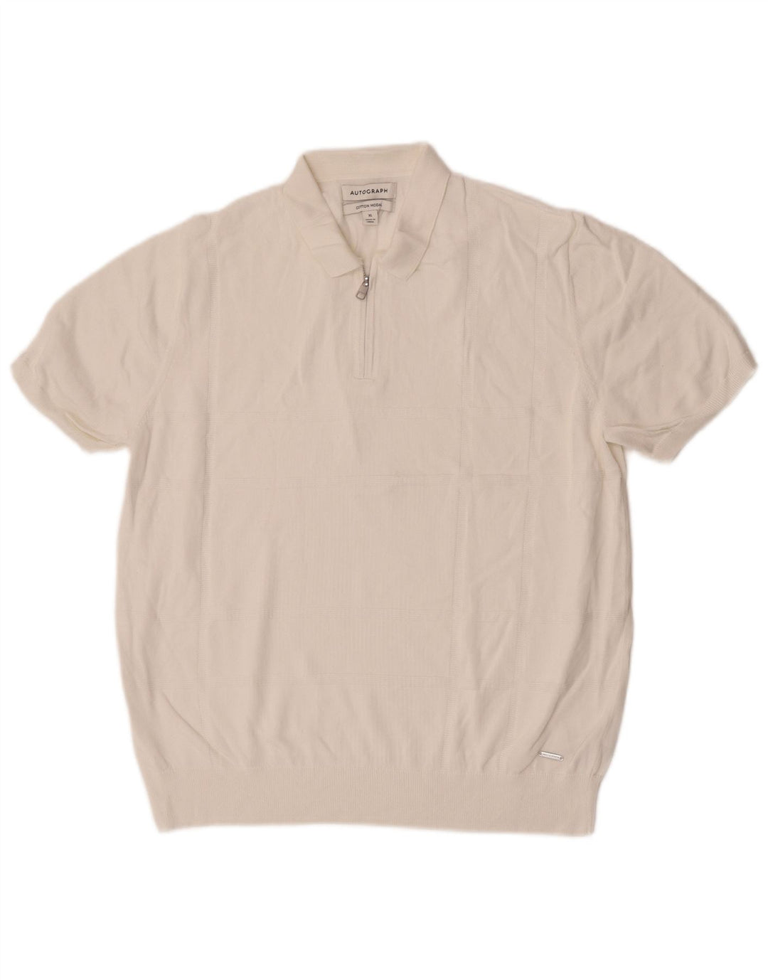 Pulover pentru bărbați Marks & Spencer, cu autograf, cu gât polo, XL, alb