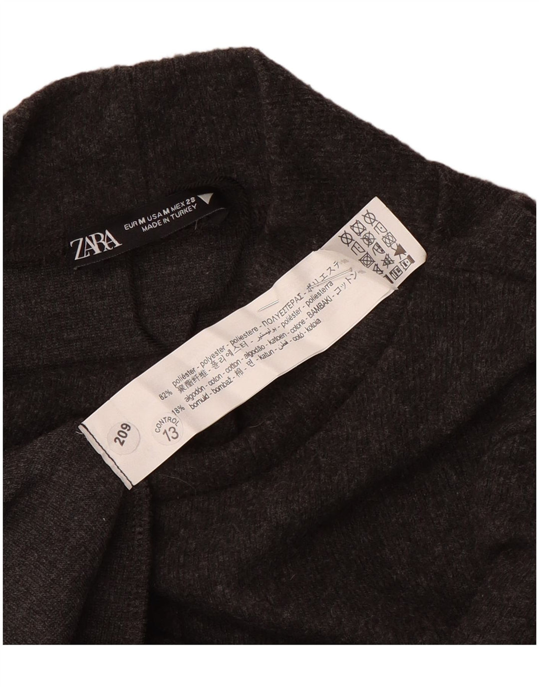 Rochie cu mâneci scurte pentru femei Zara UK 12 Poliester gri mediu