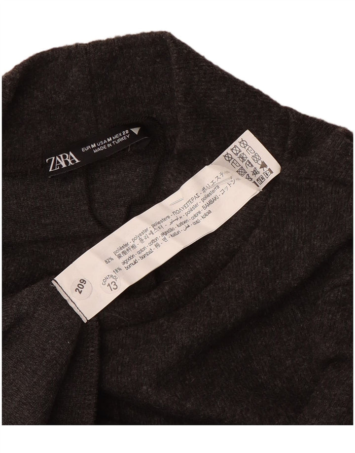 Rochie cu mâneci scurte pentru femei Zara UK 12 Poliester gri mediu