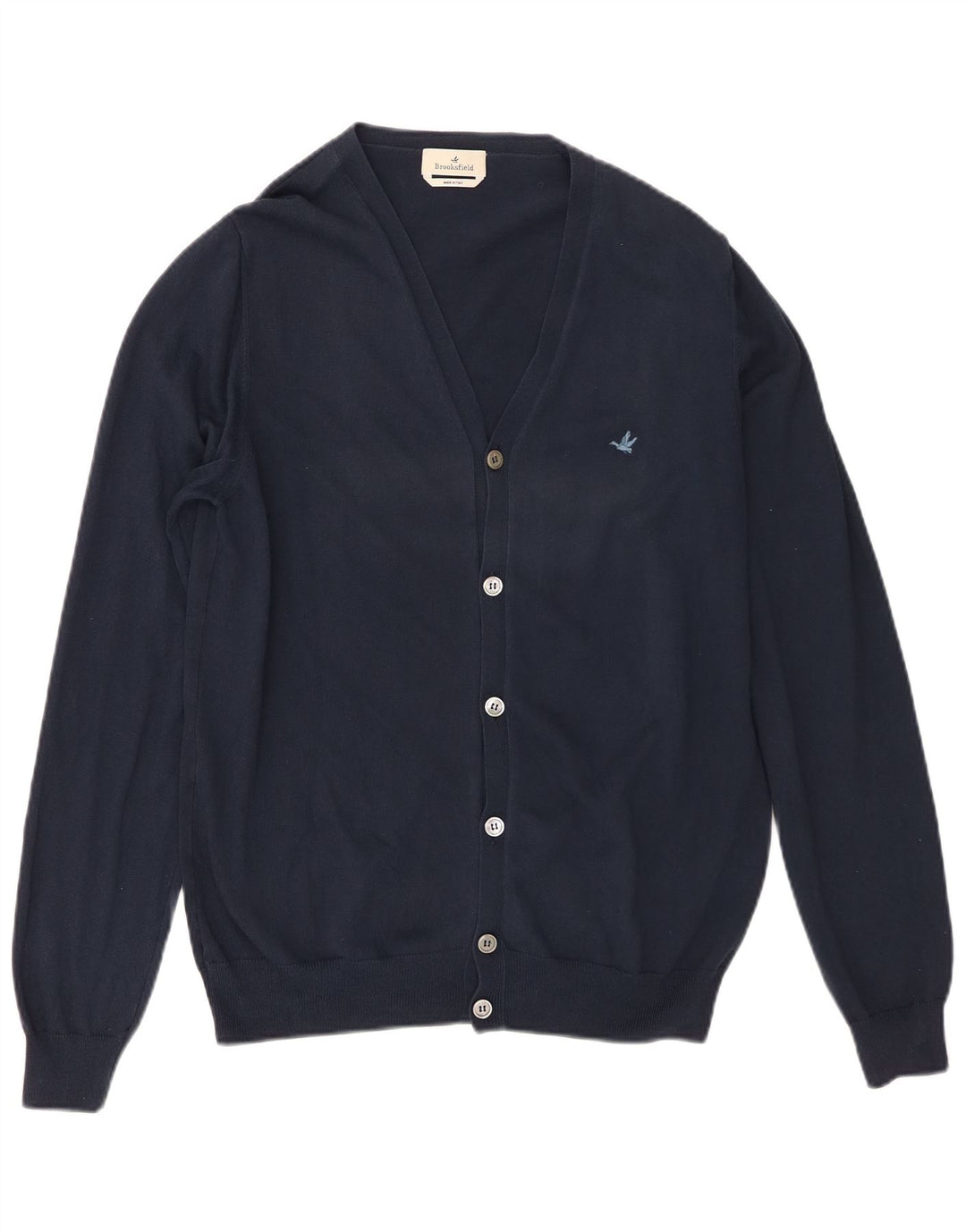 Pulover cardigan pentru bărbați Brooksfield IT 50 mediu din bumbac bleumarin