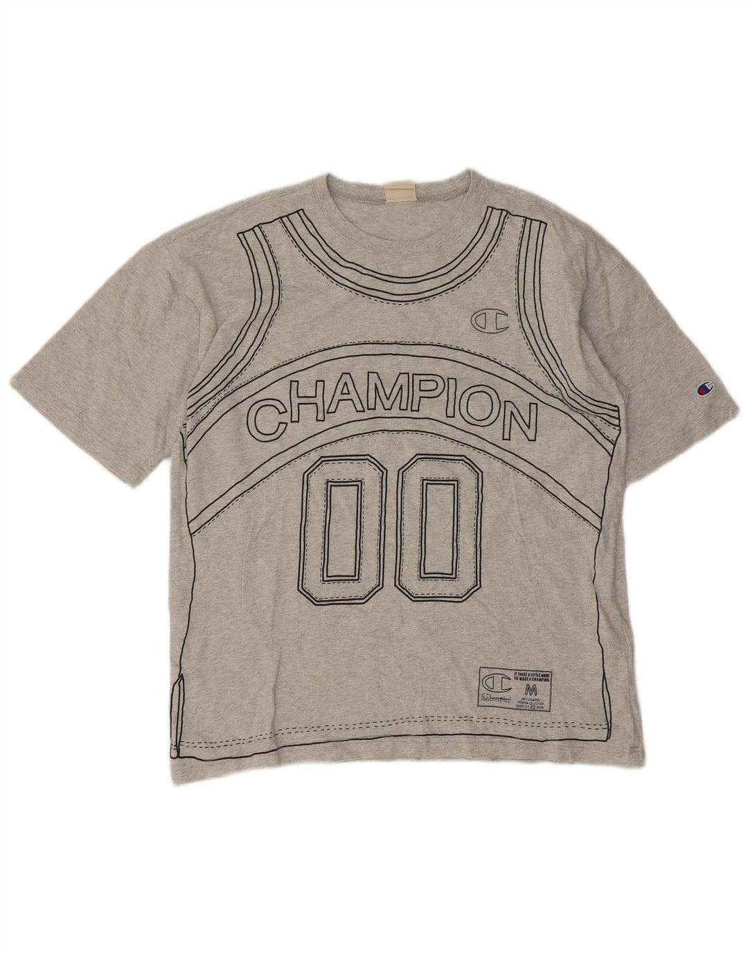 Tricou grafic pentru bărbați Champion Top mare din bumbac gri