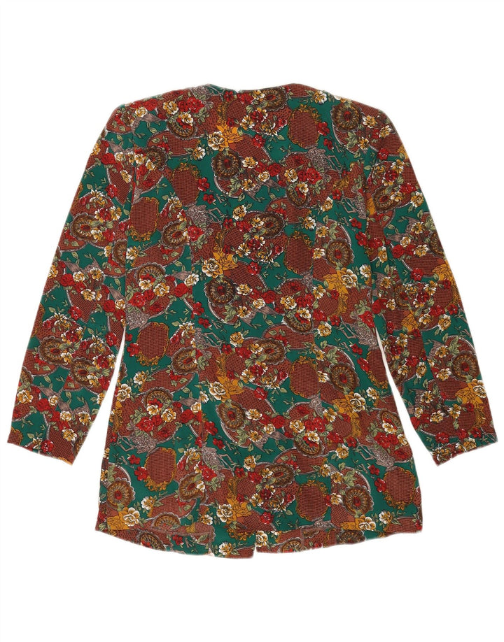 Bluză pentru femei vintage cămașă UK 10 Mic Multicolor Floral