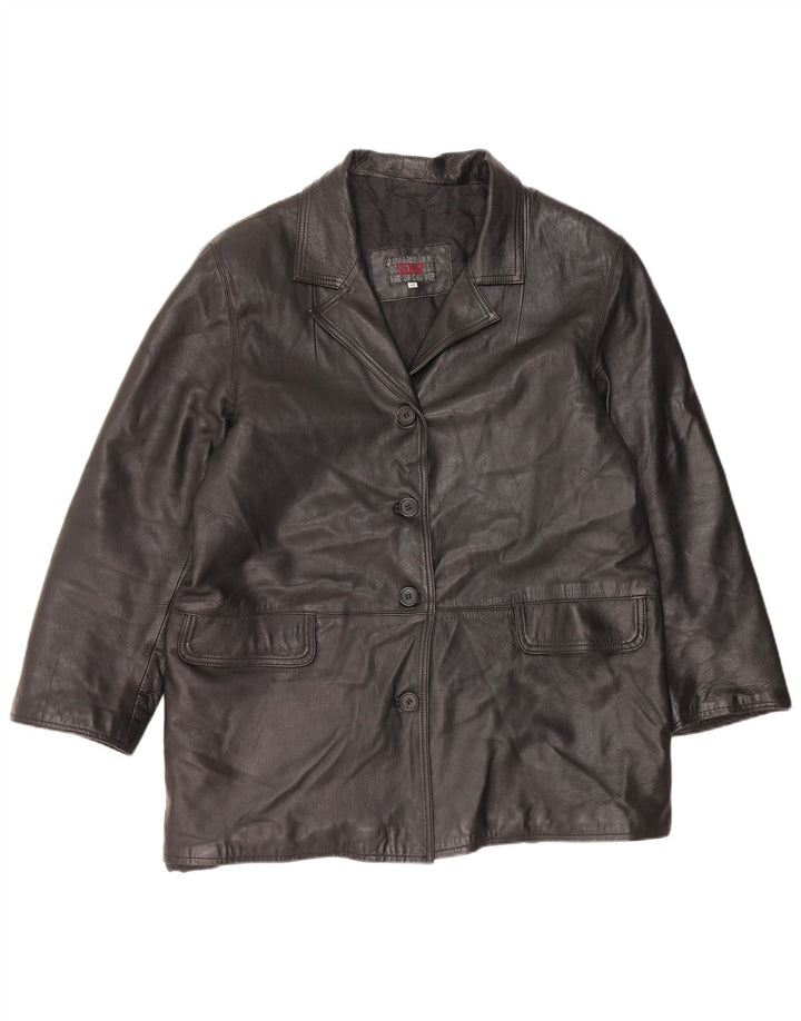 Palton din piele pentru femei VINTAGE IT 48 XL din piele neagră