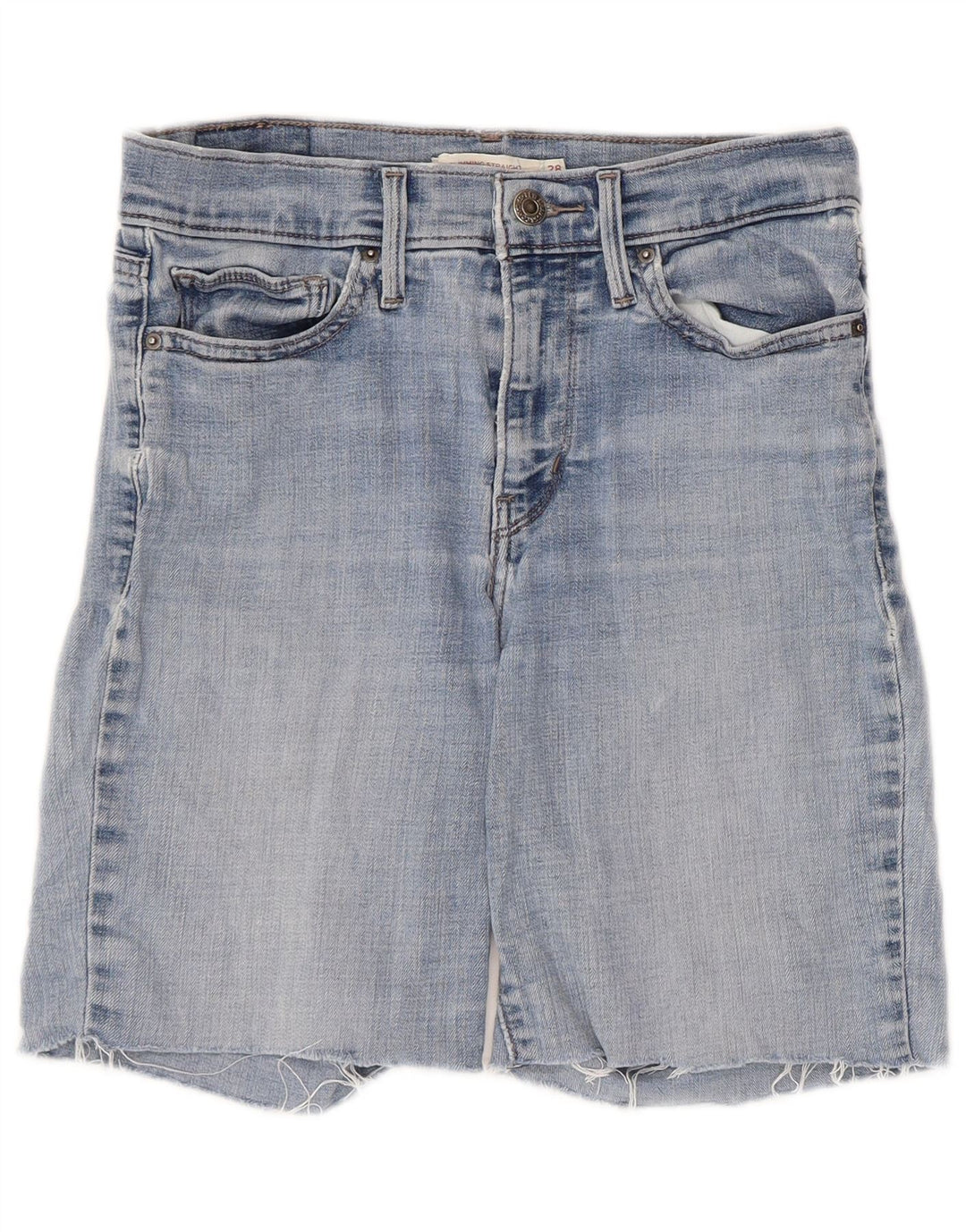 Pantaloni scurți Levi's din denim pentru femei W28, bumbac albastru mediu