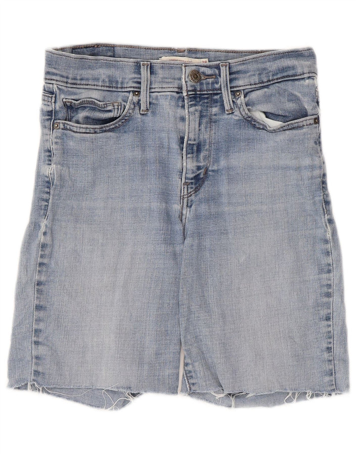 Pantaloni scurți Levi's din denim pentru femei W28, bumbac albastru mediu