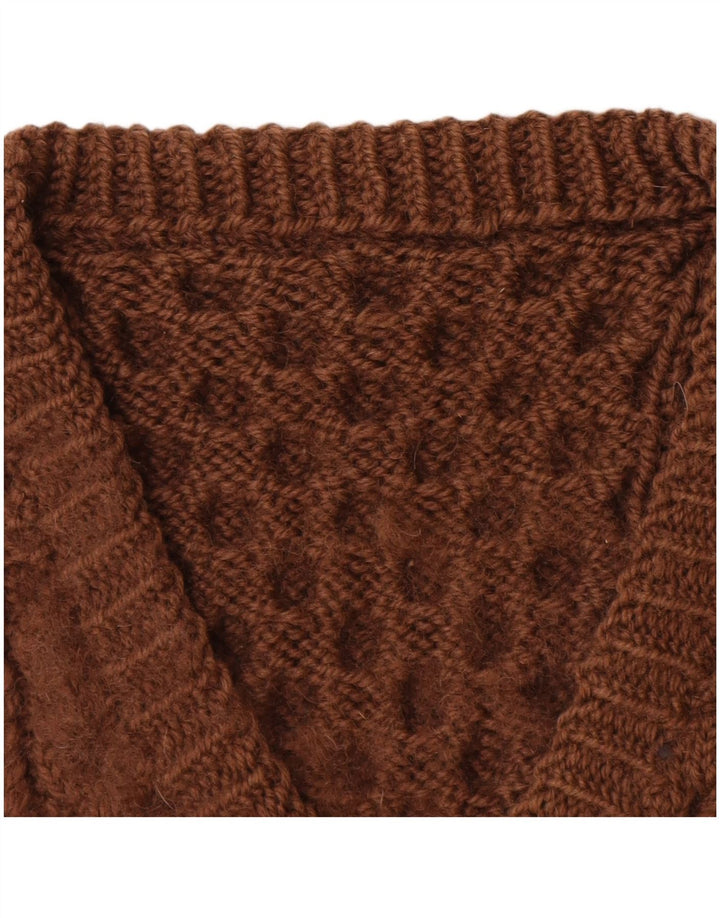 VINTAGE Pulover cu decolteu în V pentru femei UK 14 Maro mare