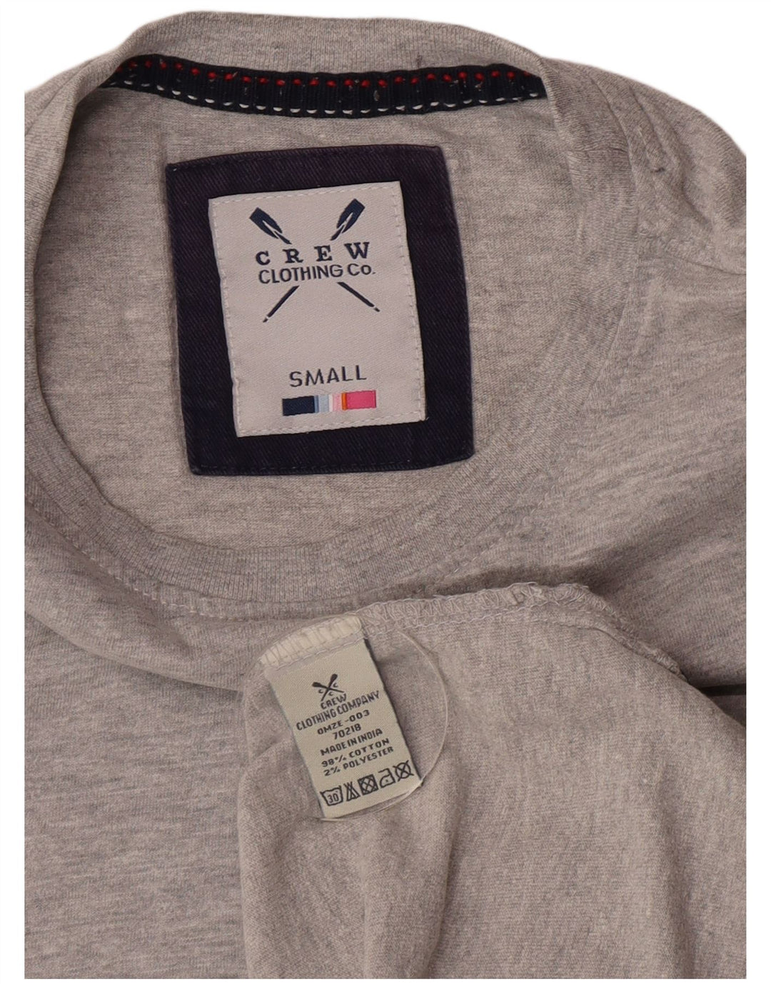 Crew Clothing Bărbați Tricou Top Mic Gri Bumbac