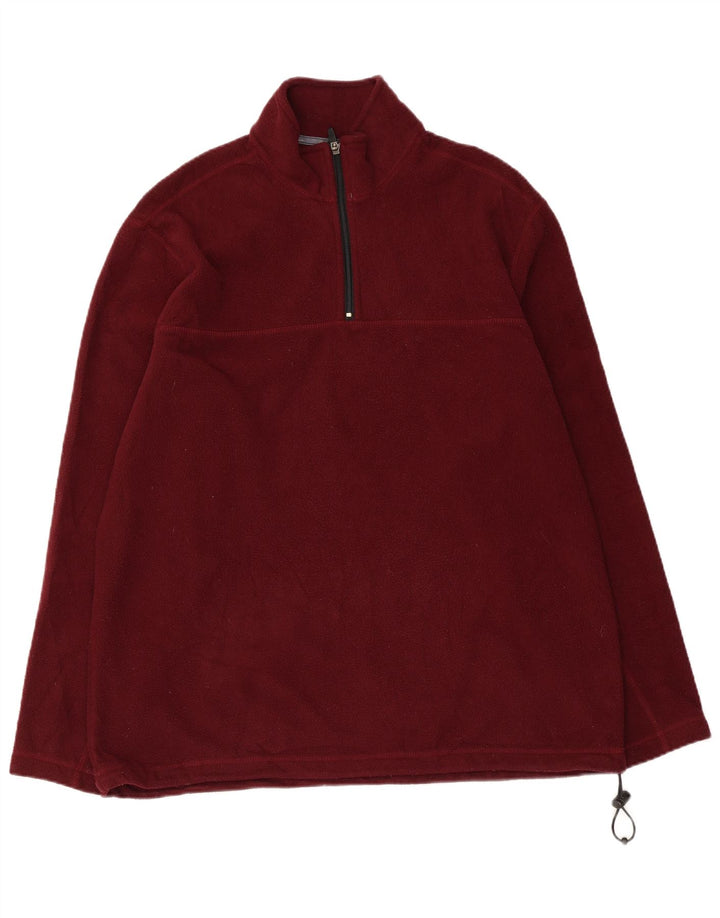 Pulover pentru bărbați Eddie Bauer, cu fermoar și gât, poliester maro mare