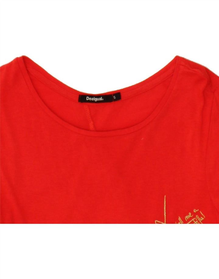 DESIGUAL Womens Blouse Top UK 10 Small Red Vintage Desigual and Second-Hand Desigual from Messina Hembry 