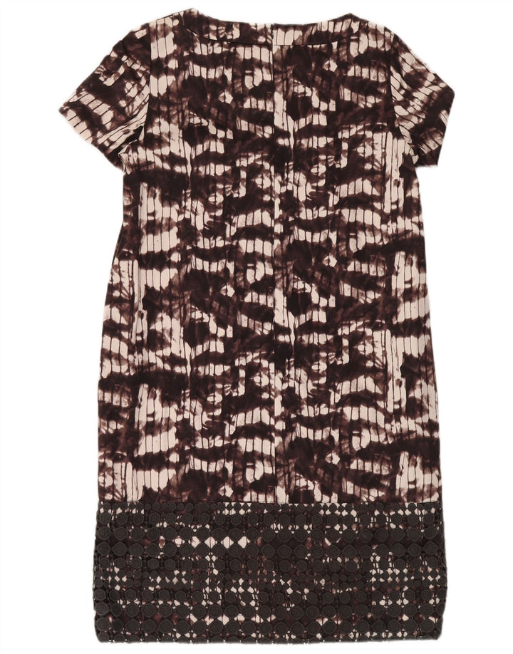 Max Mara Rochie Schimbată cu model abstract pentru femei UK 12 Burgundy mediu
