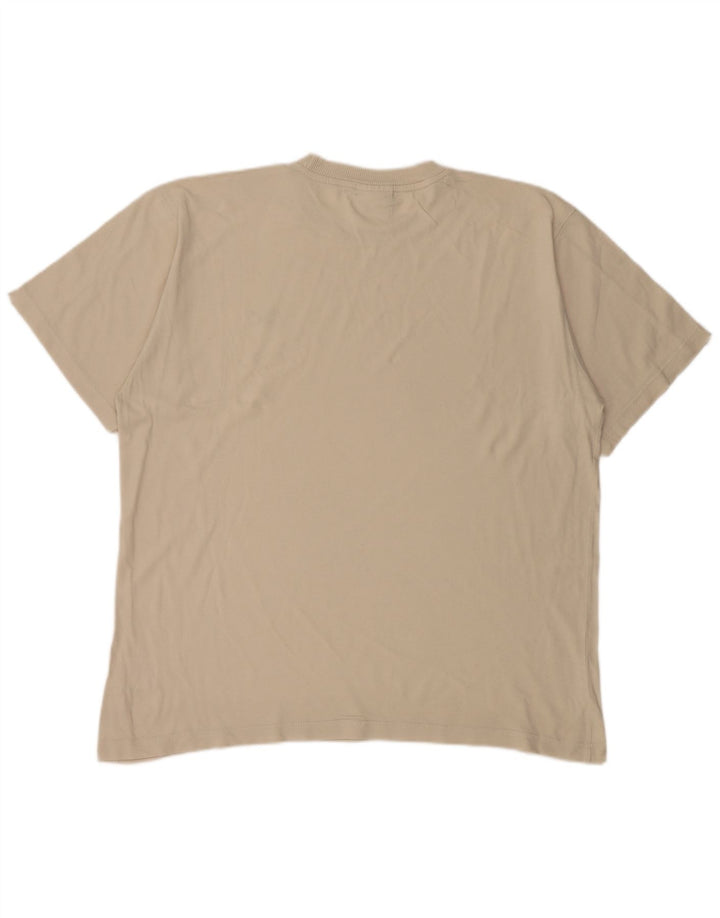 REEBOK Mens T-Shirt Top Large Off White Cotton