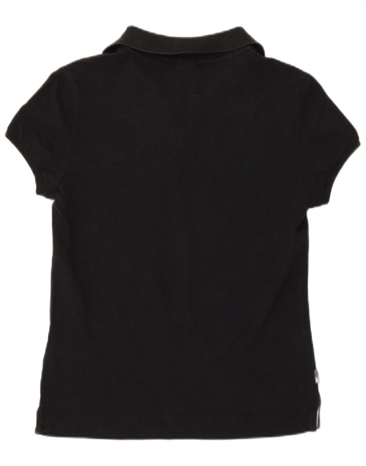 Tricou polo Adidas pentru femei UK 12, bumbac mediu negru