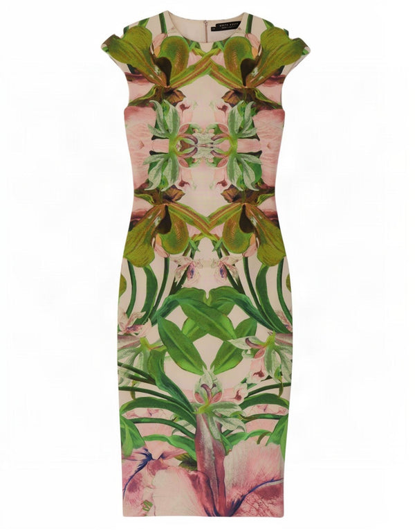 Rochie Ted Baker pentru damă, modelată, mărimea 1 XS, poliester floral multicolor
