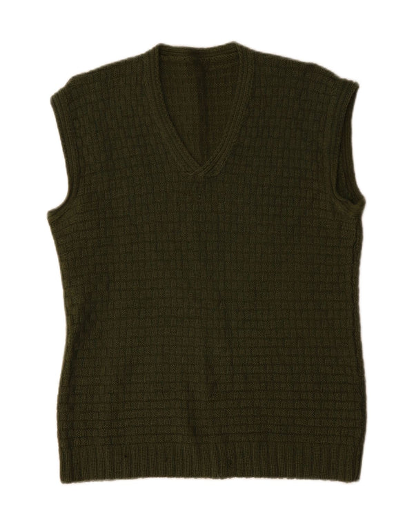 VINTAGE Femei Vest Tank Top UK 14 Medium Green