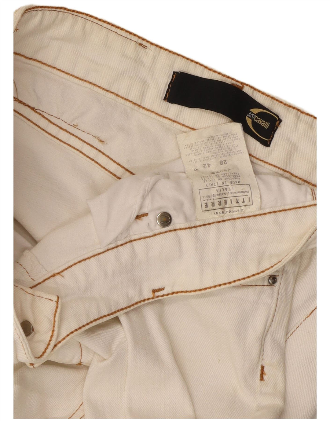 Jeans Bootcut pentru femei Just Cavalli W28 L29 Bumbac alb