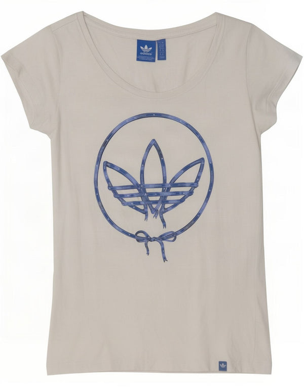 Tricou grafic Adidas pentru femei Top UK 10 Small White Bumbac
