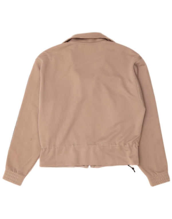 Jachetă de top pentru trening supradimensionată Adidas pentru femei UK 8 Small Beige Poliester