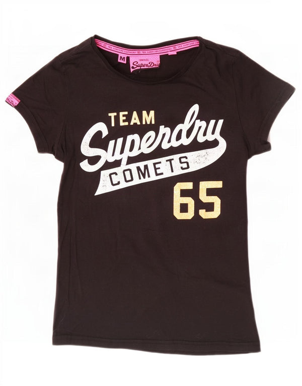 Tricou grafic Superdry pentru femei Top UK 12 Medium Black Bumbac