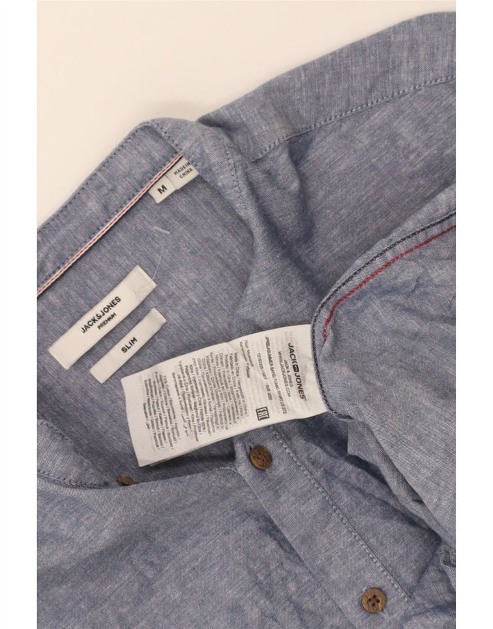 Cămașă pulover Jack & Jones pentru bărbați, bumbac cu pete albastru mediu