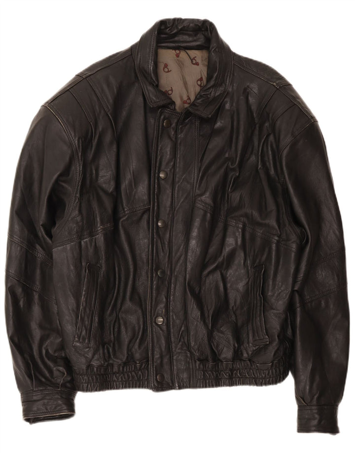 Jachetă din piele vintage pentru bărbați IT 52 XL neagră
