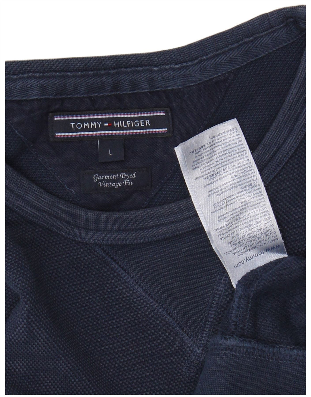 TOMMY HILFIGER Hanorac pentru bărbați Vintage Fit Pulover mare din bumbac bleumarin