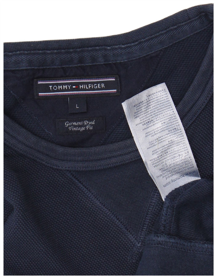 TOMMY HILFIGER Hanorac pentru bărbați Vintage Fit Pulover mare din bumbac bleumarin