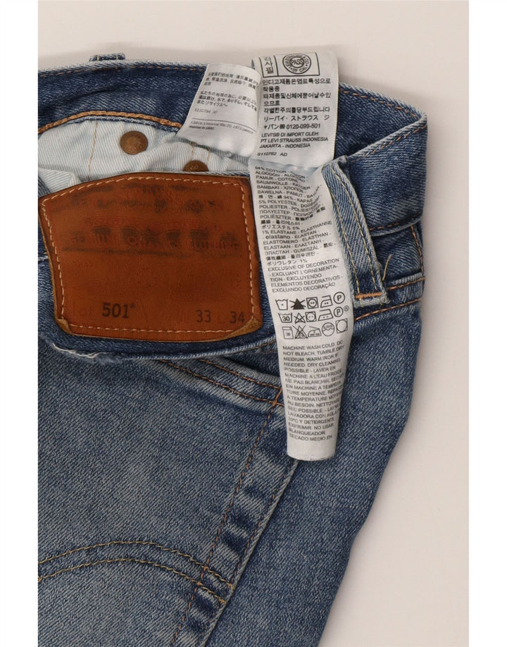 Blugi drepti pentru bărbați LEVI'S 501 W33 L34 Bumbac albastru