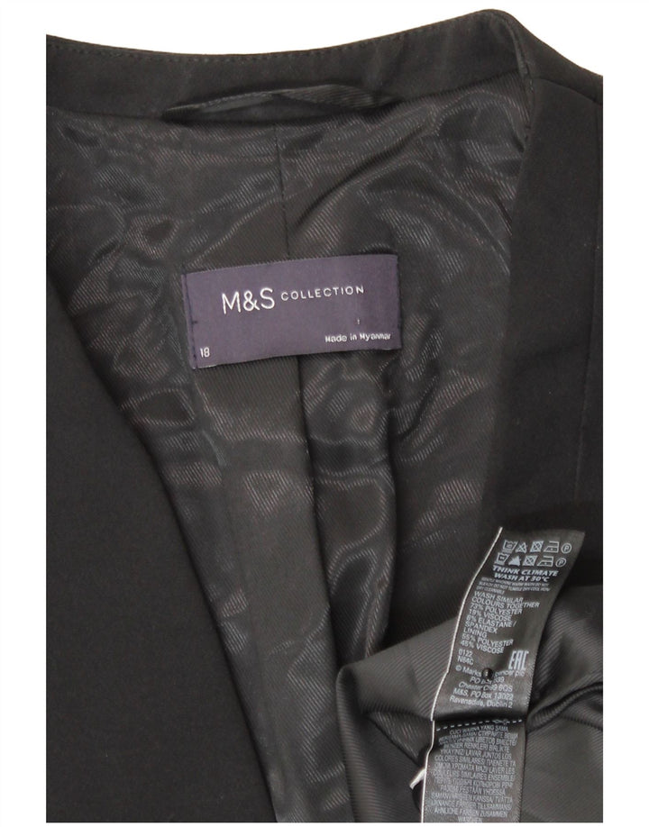 Jachetă pentru femei Marks & Spencer cu 1 nasture, UK 18 XL, poliester negru