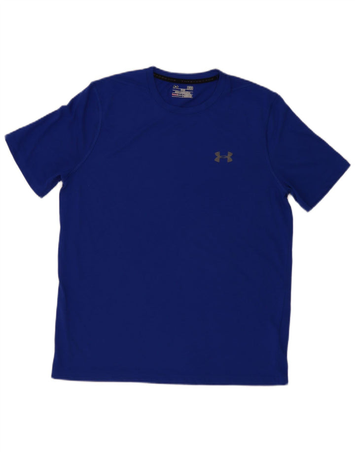 Tricou Under Armour pentru bărbați Heat Gear Top mare din poliester albastru