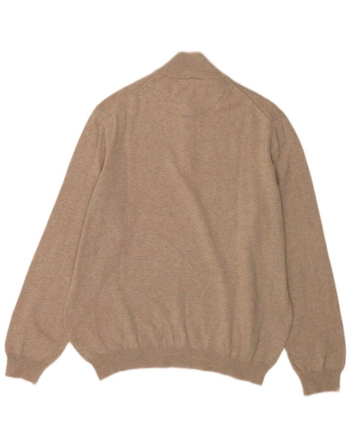 Pulover Massimo Dutti pentru bărbați, cu fermoar, cu gât, bumbac mare, gri