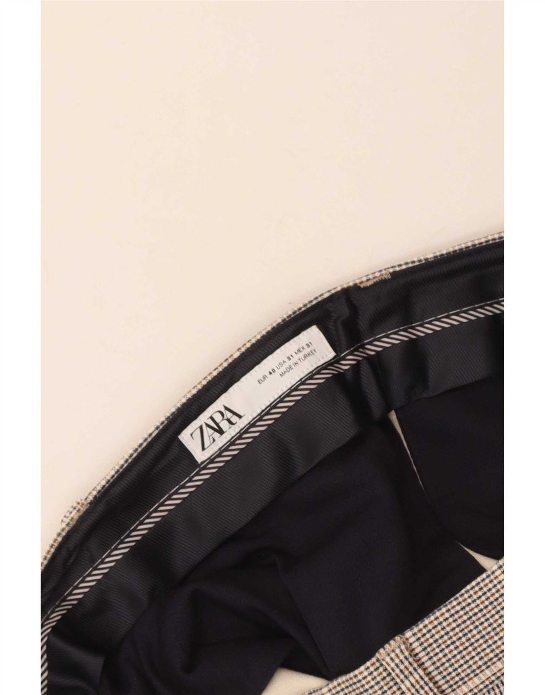 Pantaloni de costum slim pentru bărbați Zara EU 40 Mediu L31 L27 Gri Check