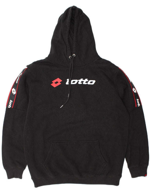 Pulover grafic pentru bărbați Lotto, bumbac negru 2XL