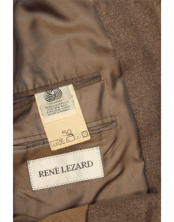 Rene Lezard Jachetă Blazer pentru bărbați cu 2 nasturi EU 50 Lână nouă maro mare
